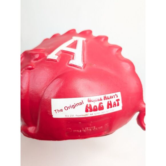 Arkansas Razorbacks Hat Blow Mold Original Uncle Heavy's Hog Helmet Vintage 1977 - Picture 6 of 8